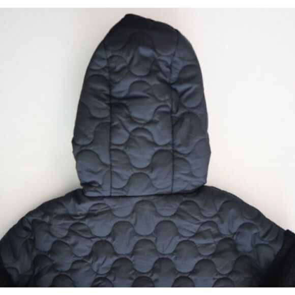 Bass Outdoor Women XS Black Mixed Media Ripstop Quilted Sherpa Hooded Jacket $10 - Picture 5 of 11